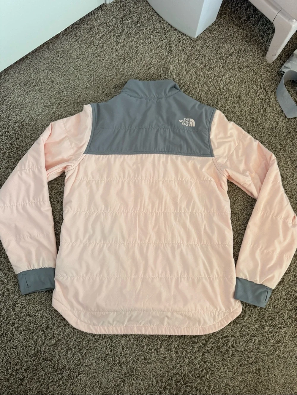 The North Face Light Pink Pullover with Gray Trim